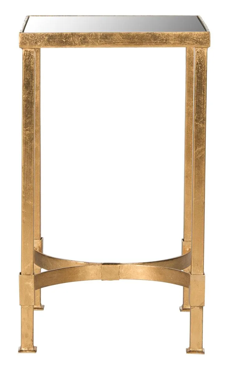 HALYN GOLD LEAF MIRROR TOP END TABLE