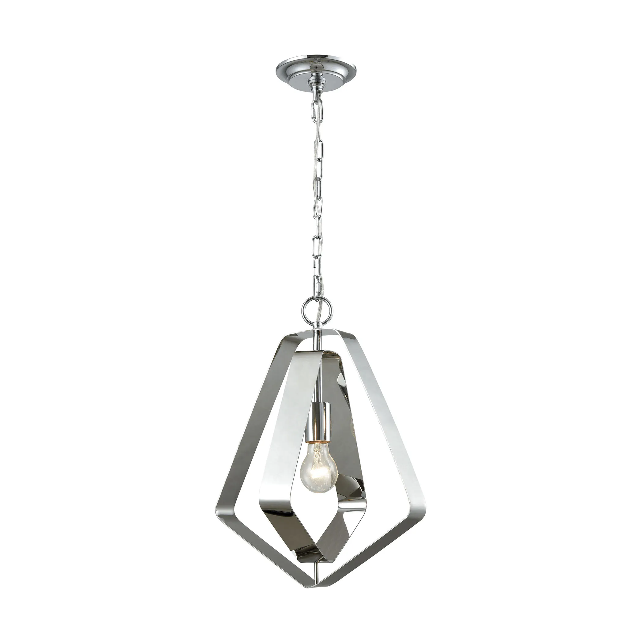 Anguluxe 14" Wide 1-Light Pendant - Polished Chrome