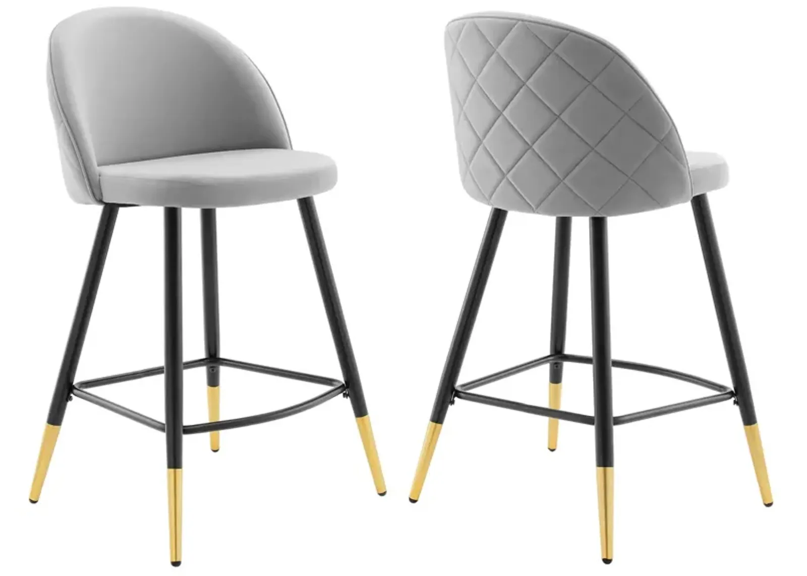 Cordial Performance Velvet Counter Stools - Set of 2