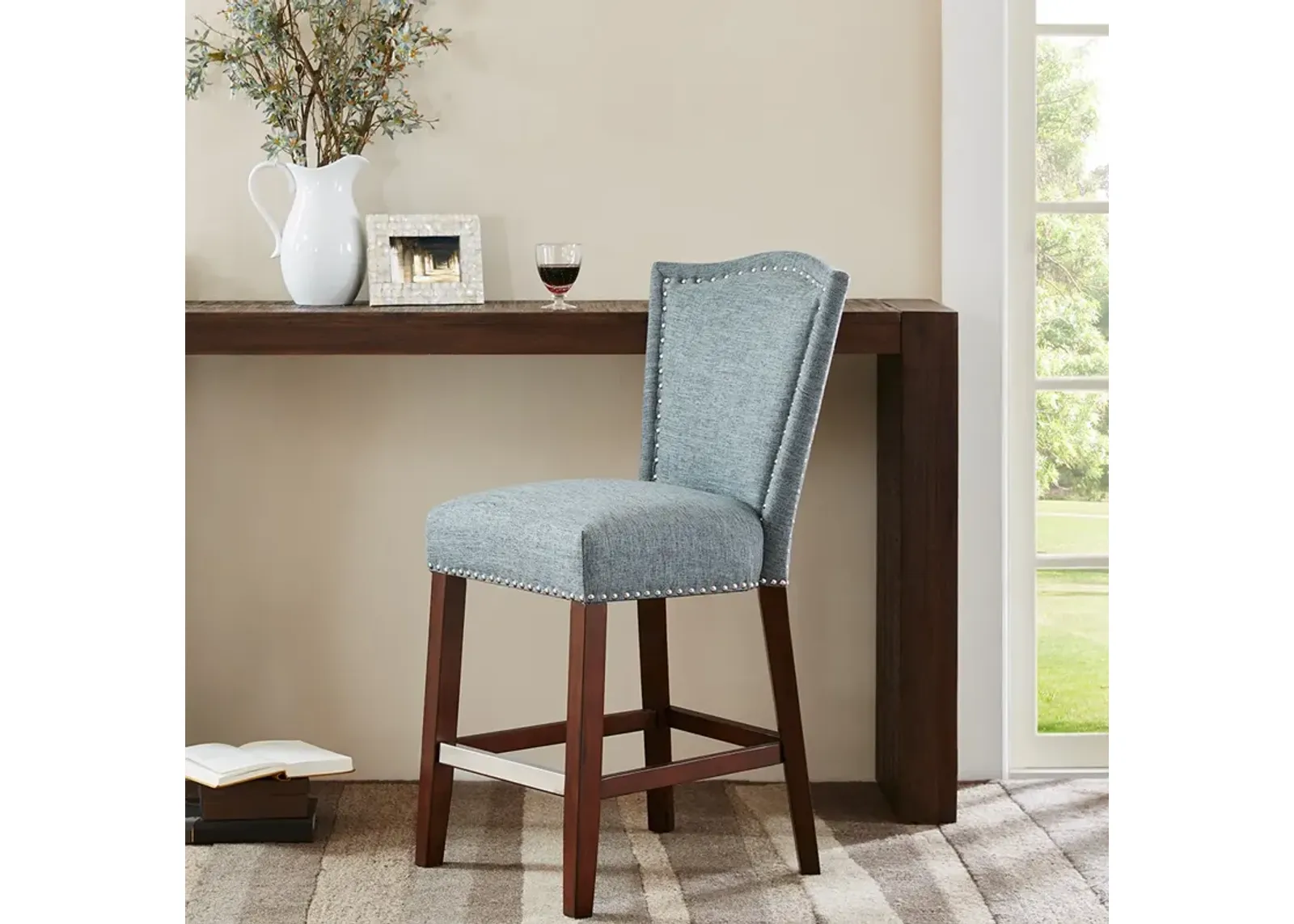 Madison Park Nate Blue Multi Counter Stool