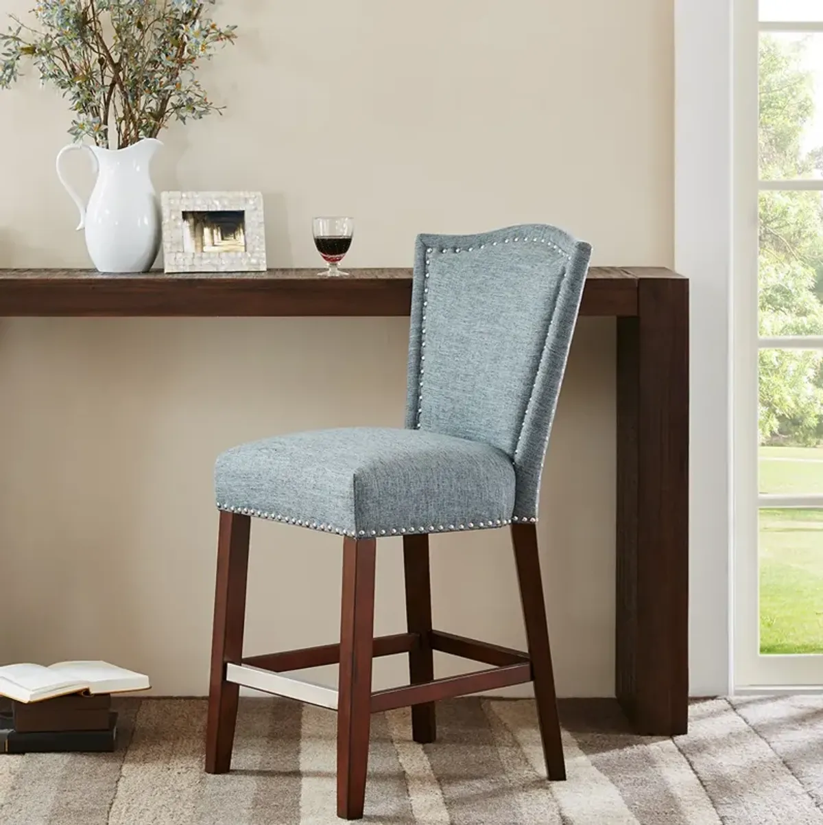 Madison Park Nate Blue Multi Counter Stool