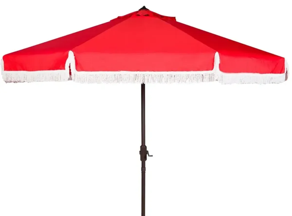 Milan Fringe 9ft Crank Outdoor Push Button Tilt Umbrella