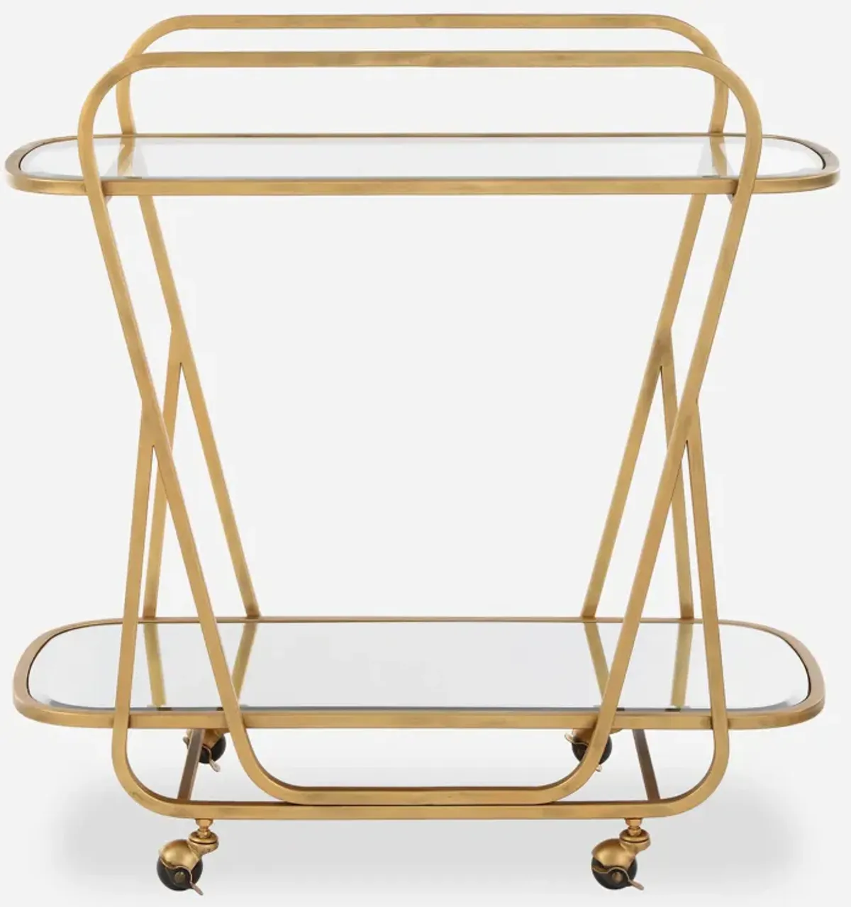 Swain Brass Serving Cart