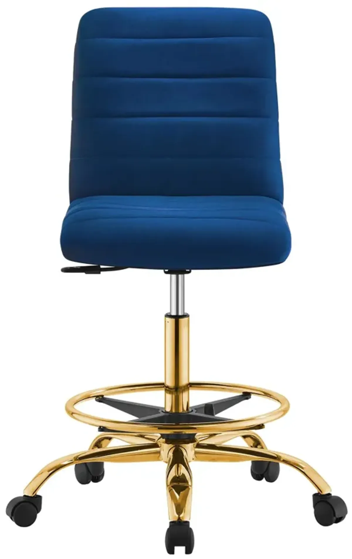 Ripple Armless Performance Velvet Drafting Chair