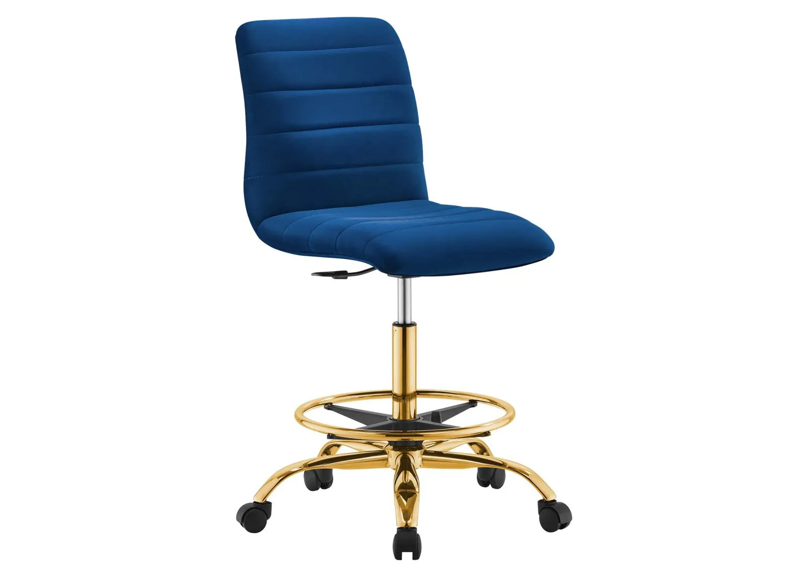 Ripple Armless Performance Velvet Drafting Chair