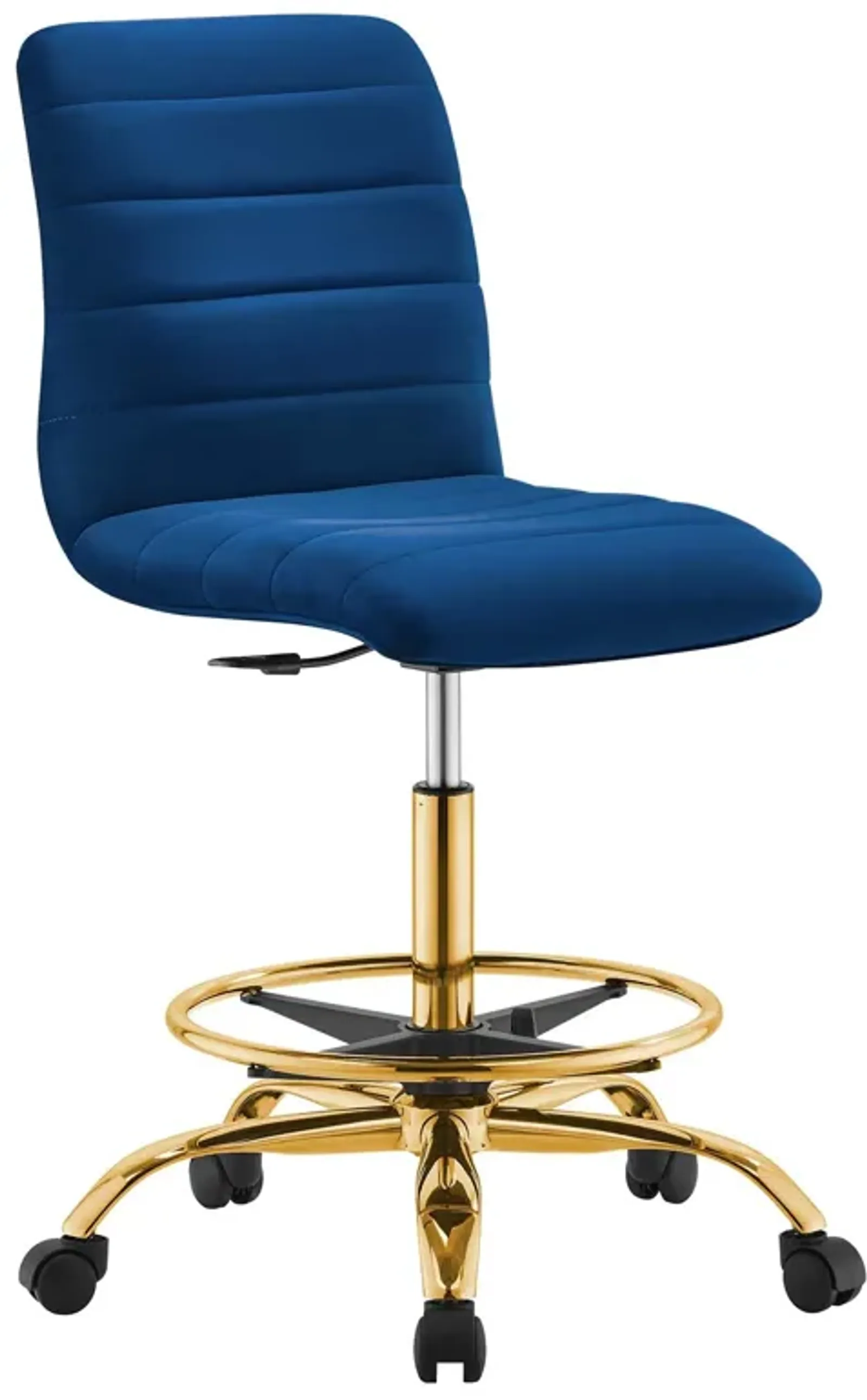 Ripple Armless Performance Velvet Drafting Chair