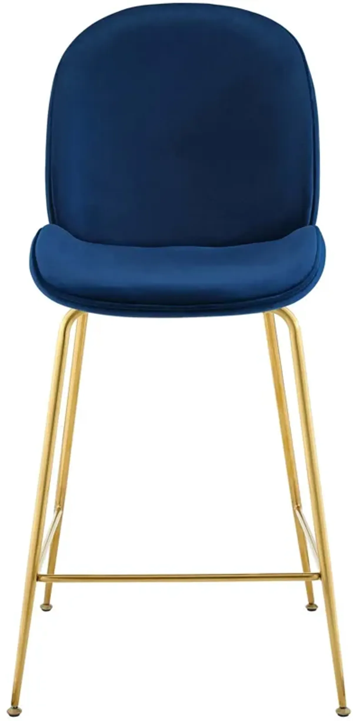 Scoop Gold Stainless Steel Leg Performance Velvet Counter Stool