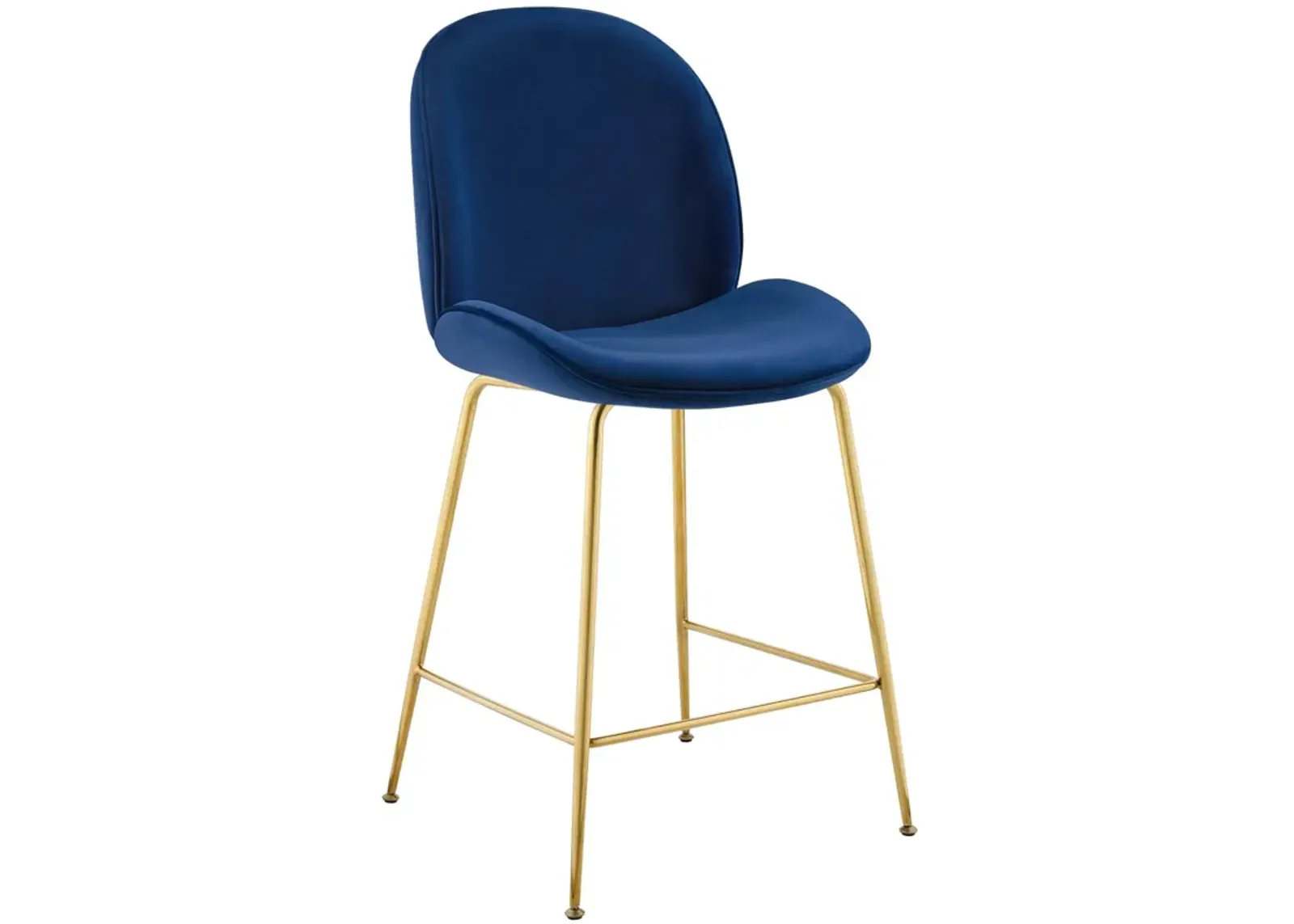 Scoop Gold Stainless Steel Leg Performance Velvet Counter Stool