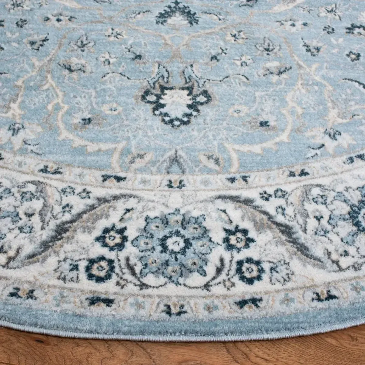 ISABELLA 912 LIGHT BLUE  4' x 4' Round Round Rug