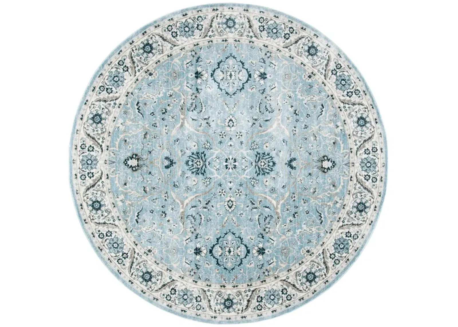 ISABELLA 912 LIGHT BLUE  4' x 4' Round Round Rug