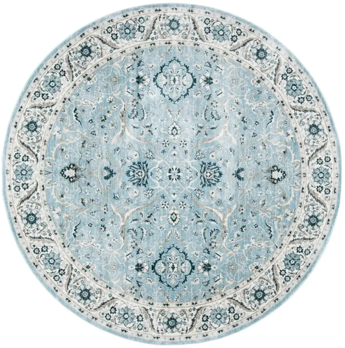 ISABELLA 912 LIGHT BLUE  4' x 4' Round Round Rug