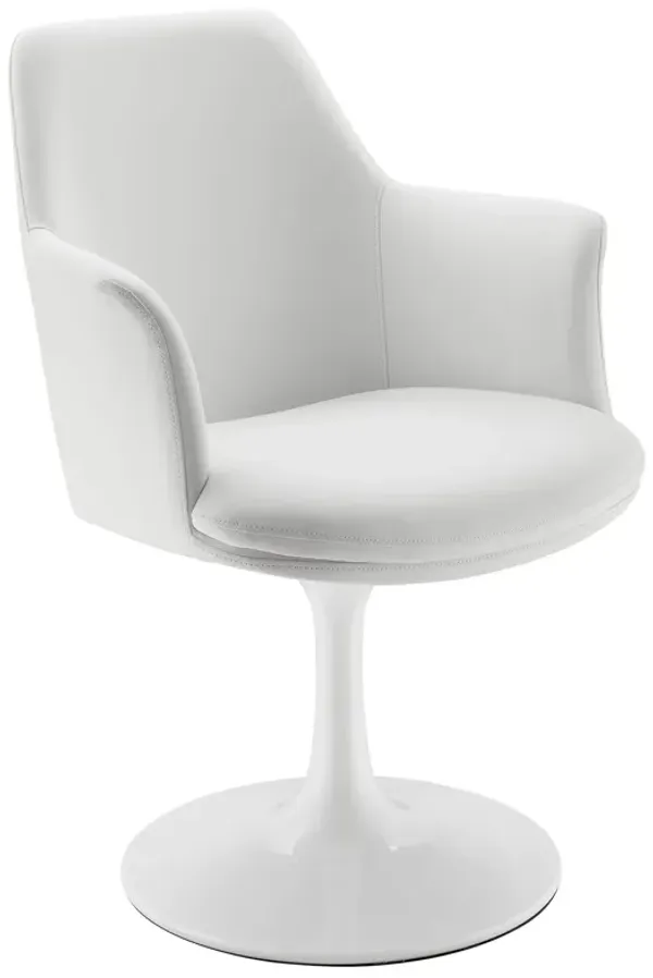 Lippa Swivel Dining Vegan Leather Armchair by Modway