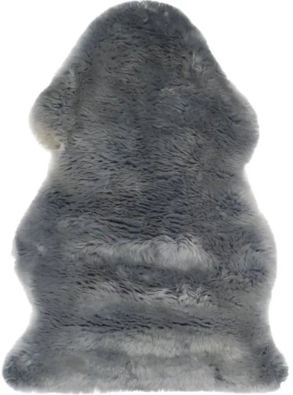 SHEEP SKIN 121 STEEL BLUE 5'-5' x 7'-7' Medium Rectangle Rug
