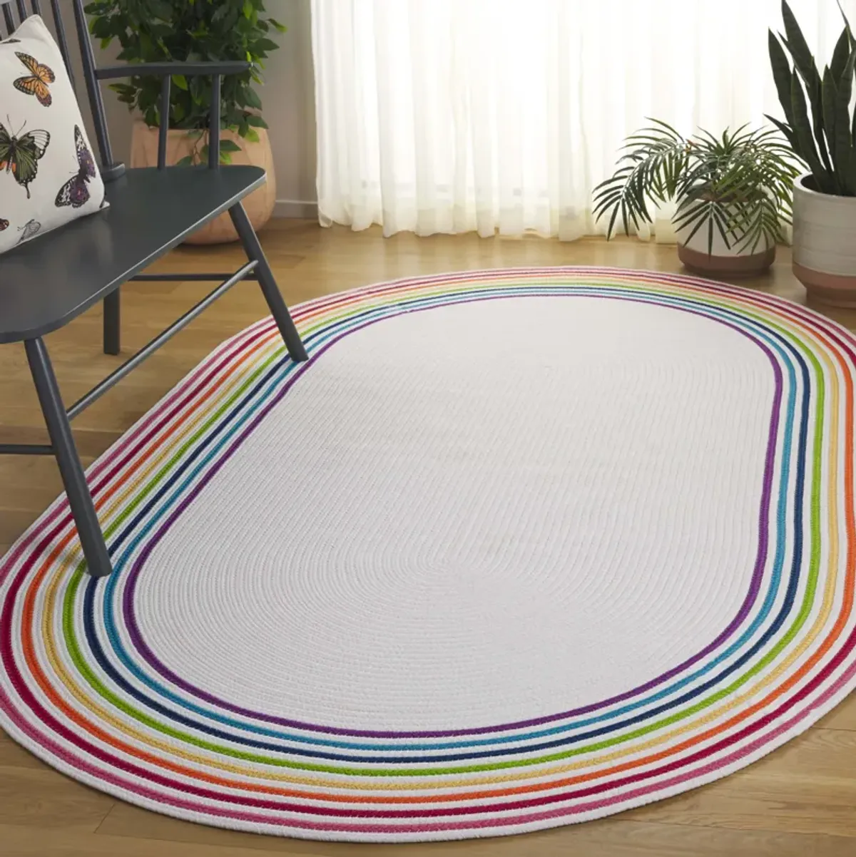 BRAIDED Hand Woven 5' x 8' Oval area rug