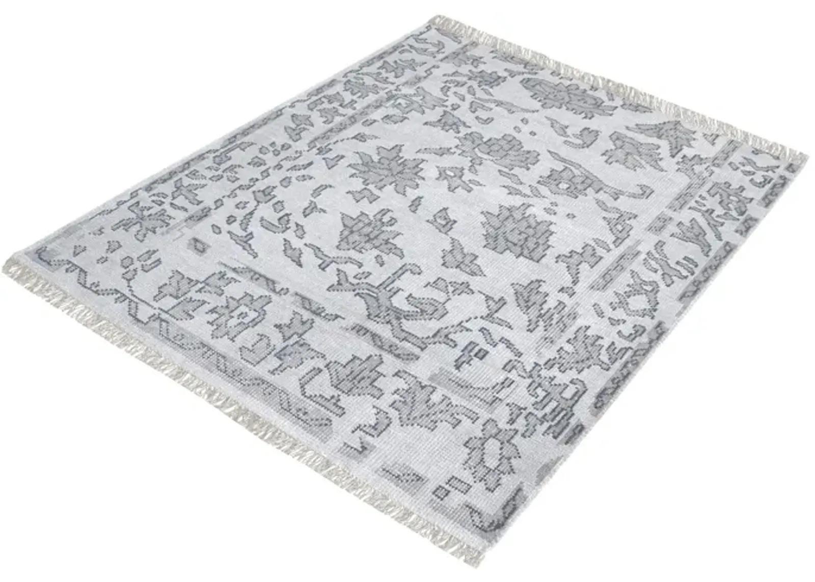 Harappa Hand-knotted Wool Rug in Grey