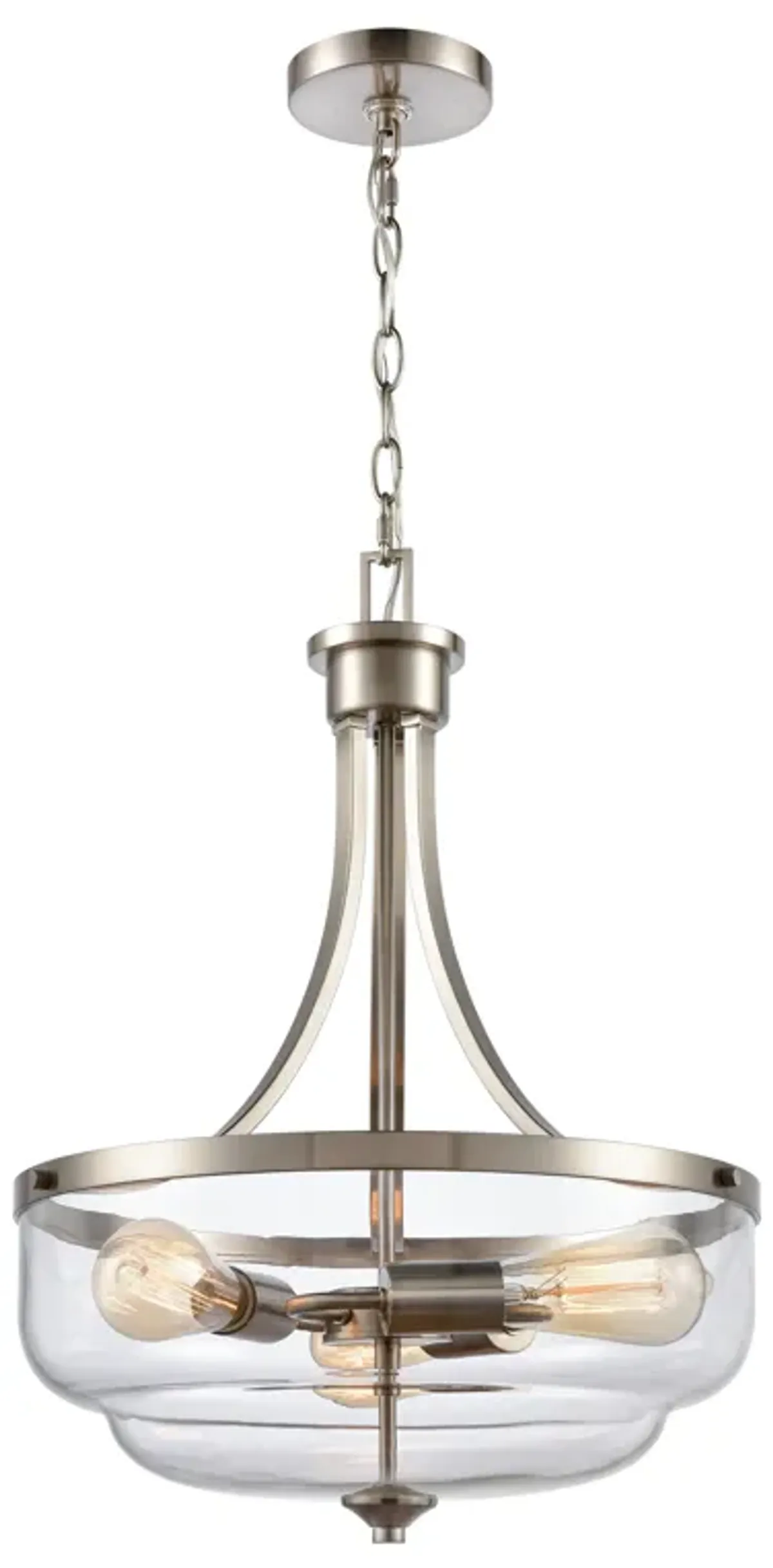 Calistoga 17" Wide 3-Light Pendant - Brushed Nickel