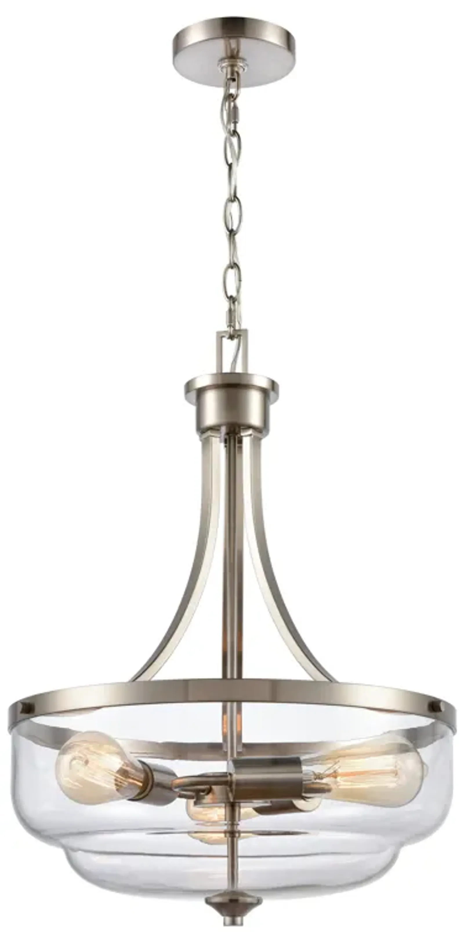 Calistoga 17" Wide 3-Light Pendant - Brushed Nickel