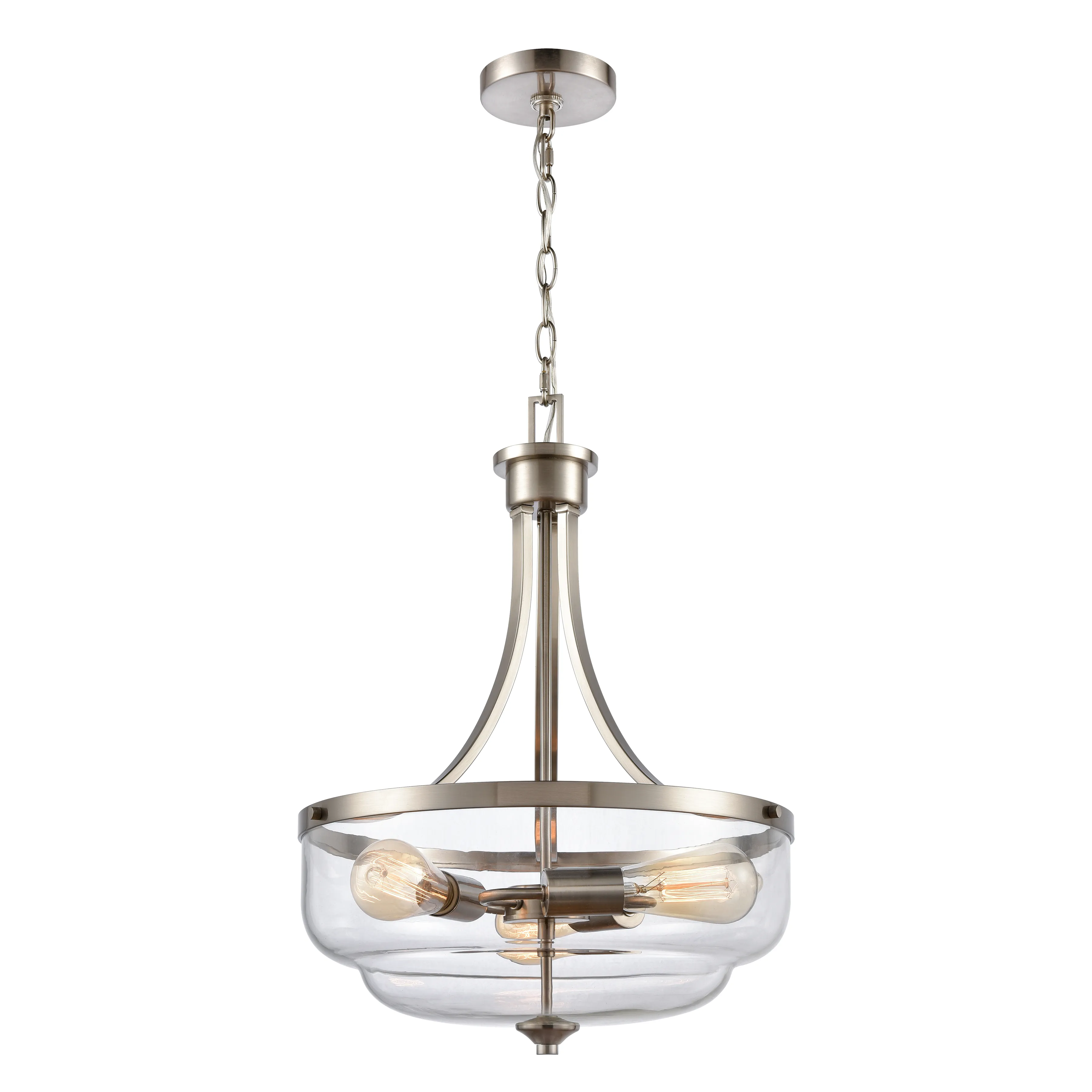 Calistoga 17" Wide 3-Light Pendant - Brushed Nickel