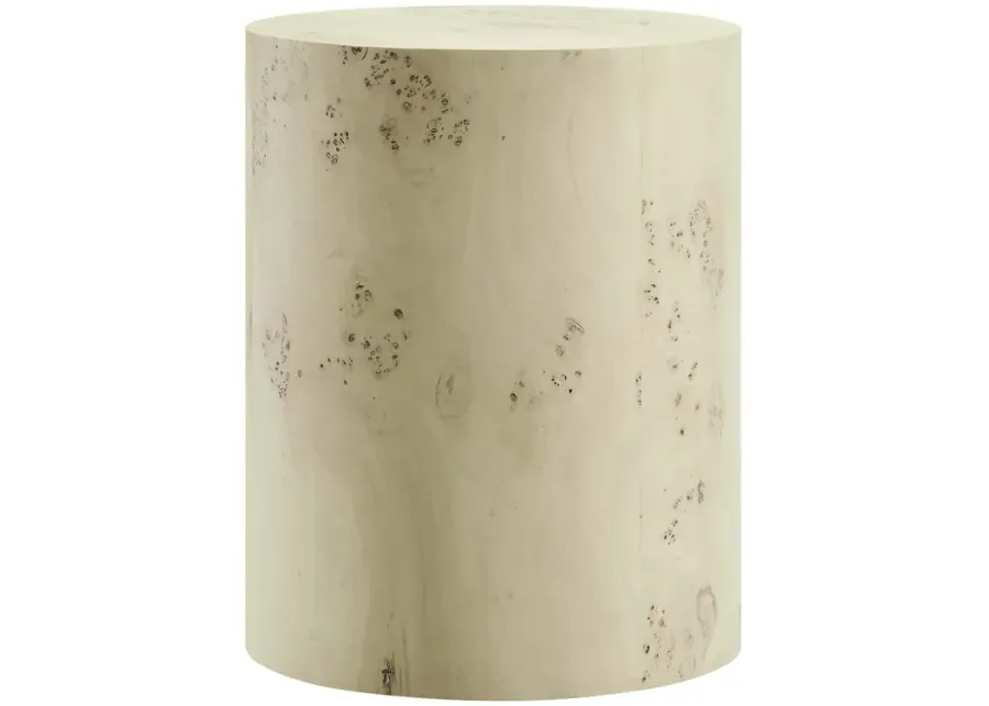 Cosmos 16" Round Burl Wood Side Table