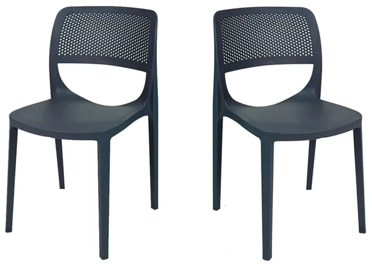 Mila Set of 4 Stackable Side Chair-Anthracite