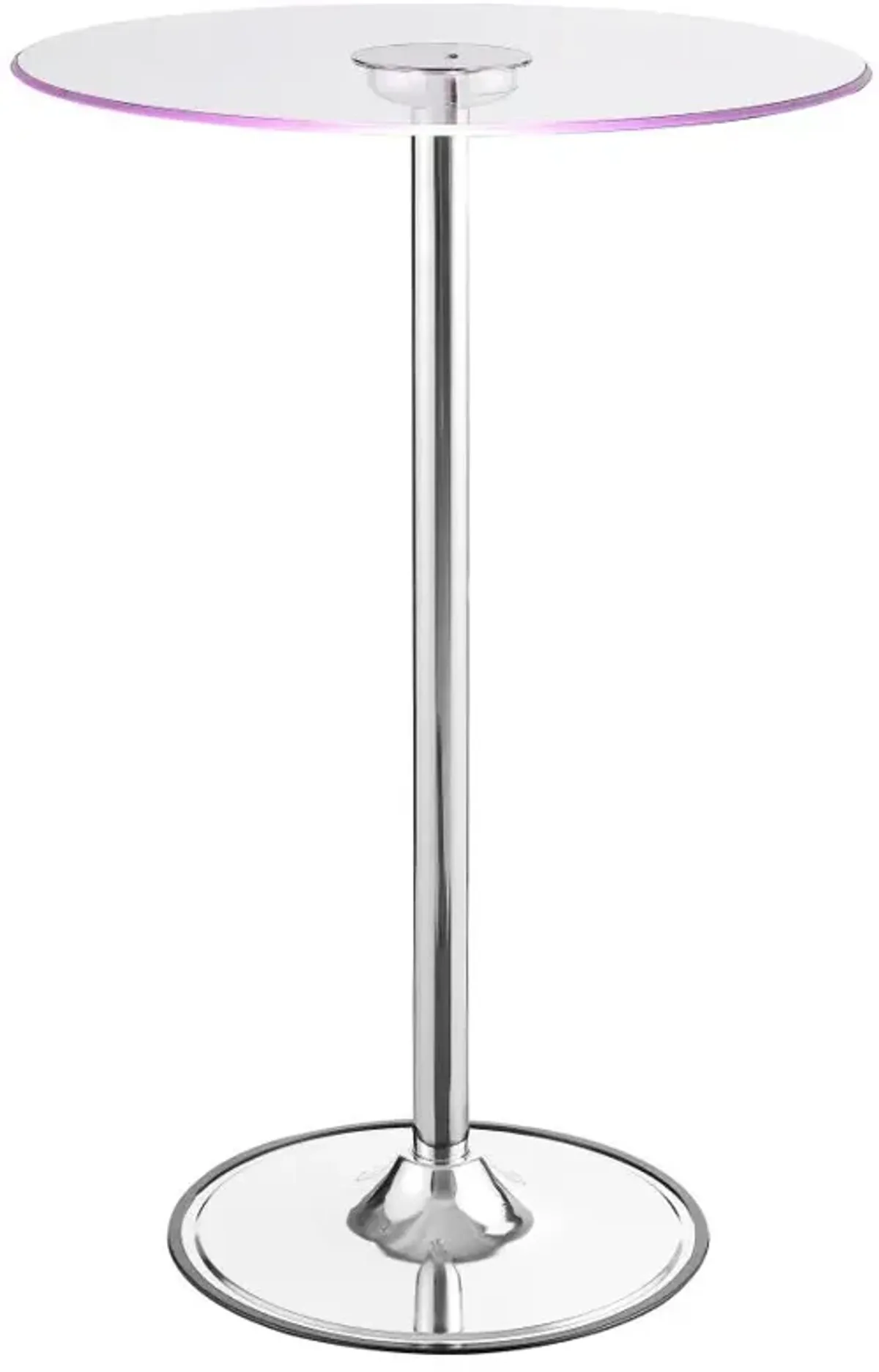 Thea LED Bar Table Chrome and Clear