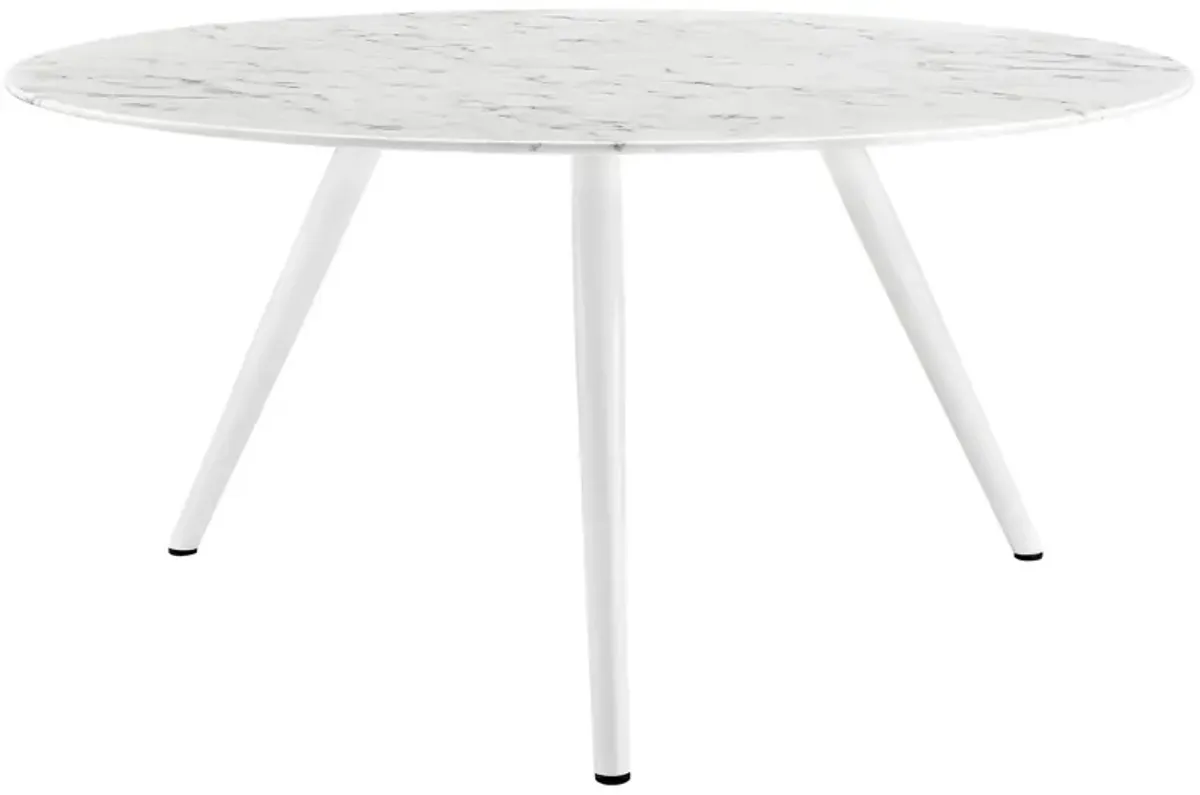 Lippa 60" Round Artificial Marble Dining Table with Tripod Base