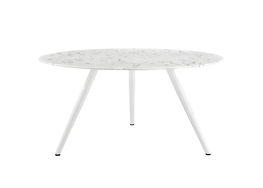 Lippa 60" Round Artificial Marble Dining Table with Tripod Base