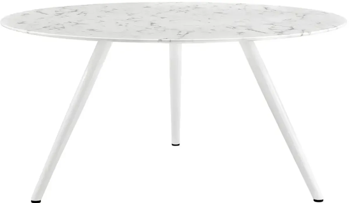 Lippa 60" Round Artificial Marble Dining Table with Tripod Base