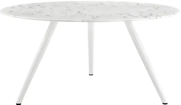 Lippa 60" Round Artificial Marble Dining Table with Tripod Base