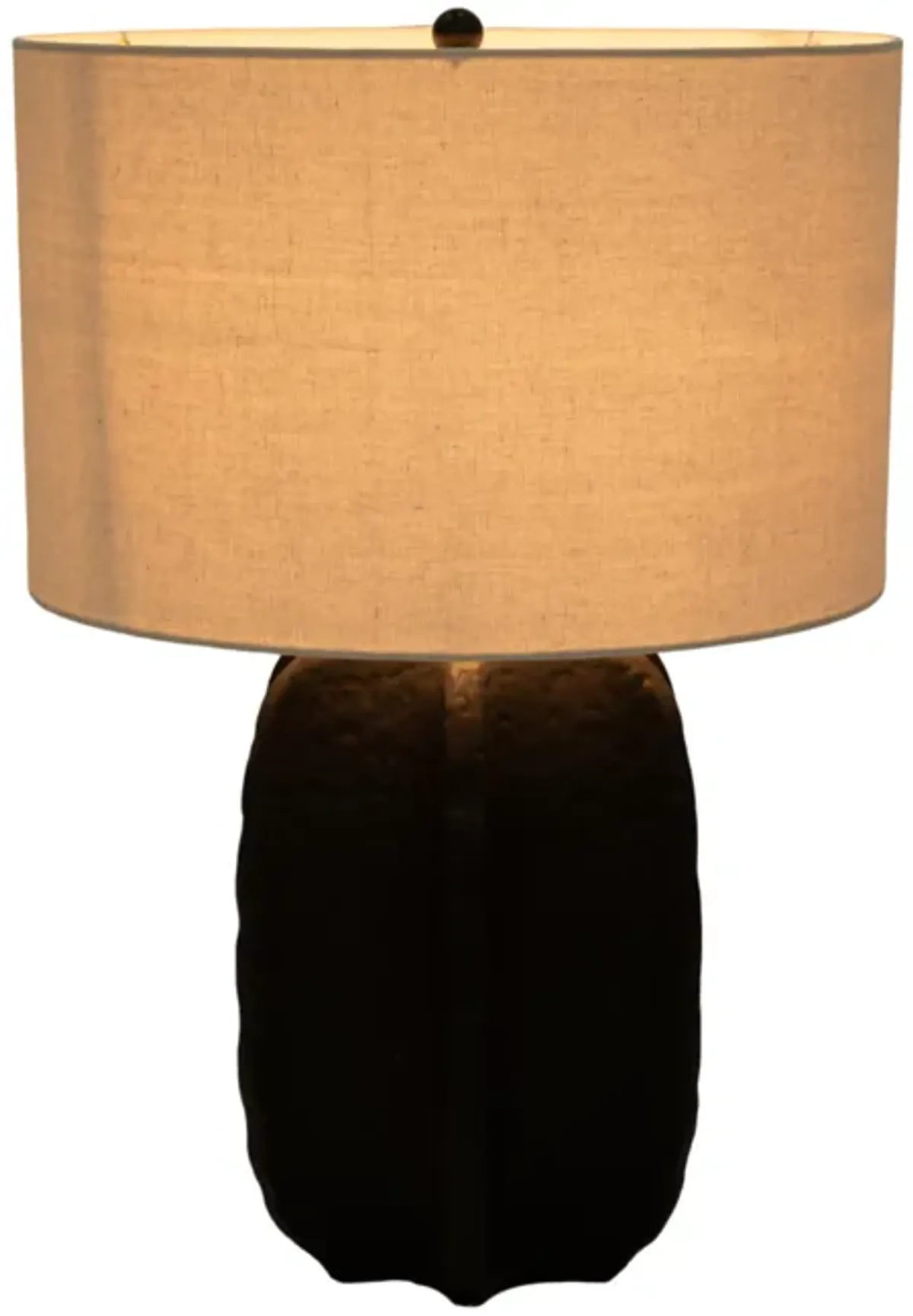 24" Textured Jagged Table Lamp, Black/white