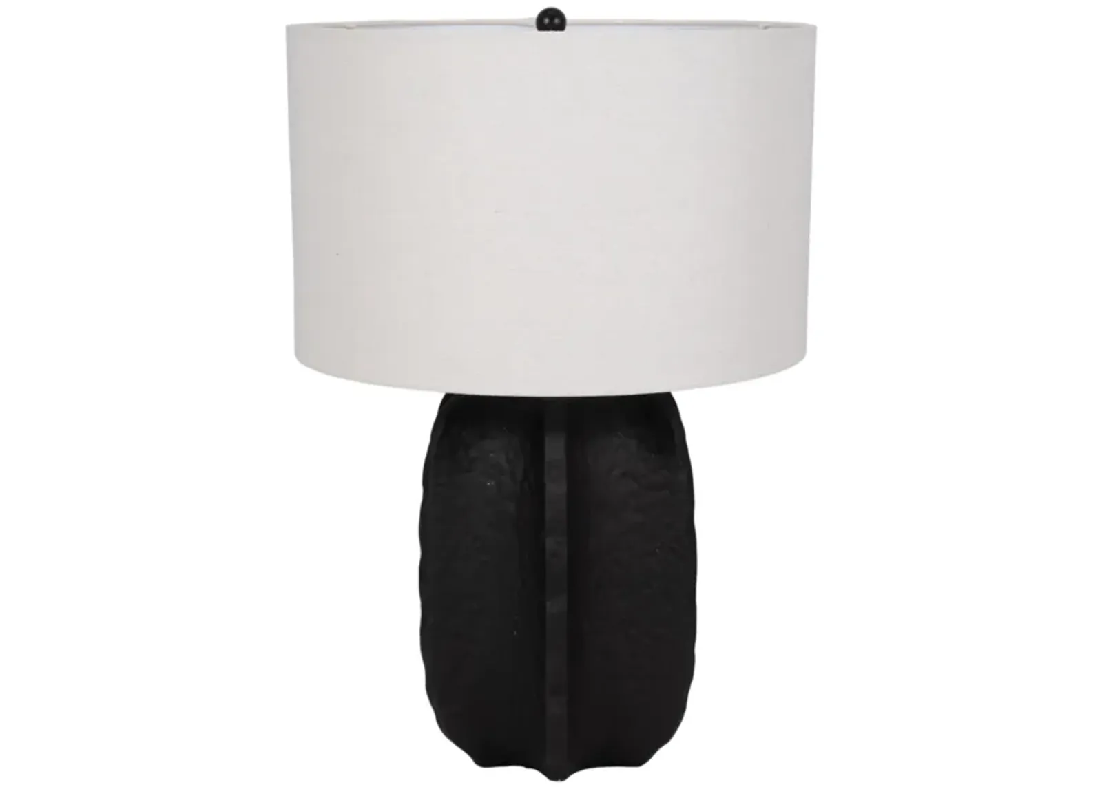 24" Textured Jagged Table Lamp, Black/white