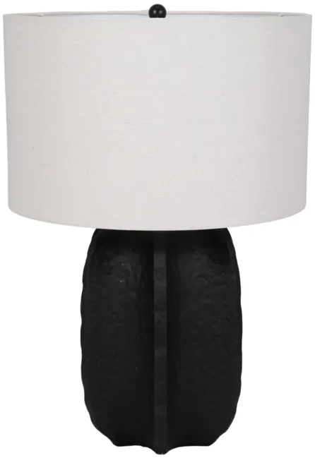 24" Textured Jagged Table Lamp, Black/white