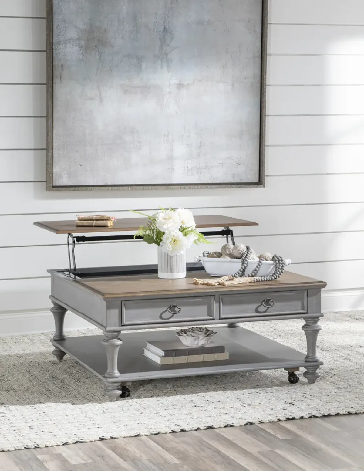 Kingston (Sandalwood Brown + Tweed Gray) Cocktail Table