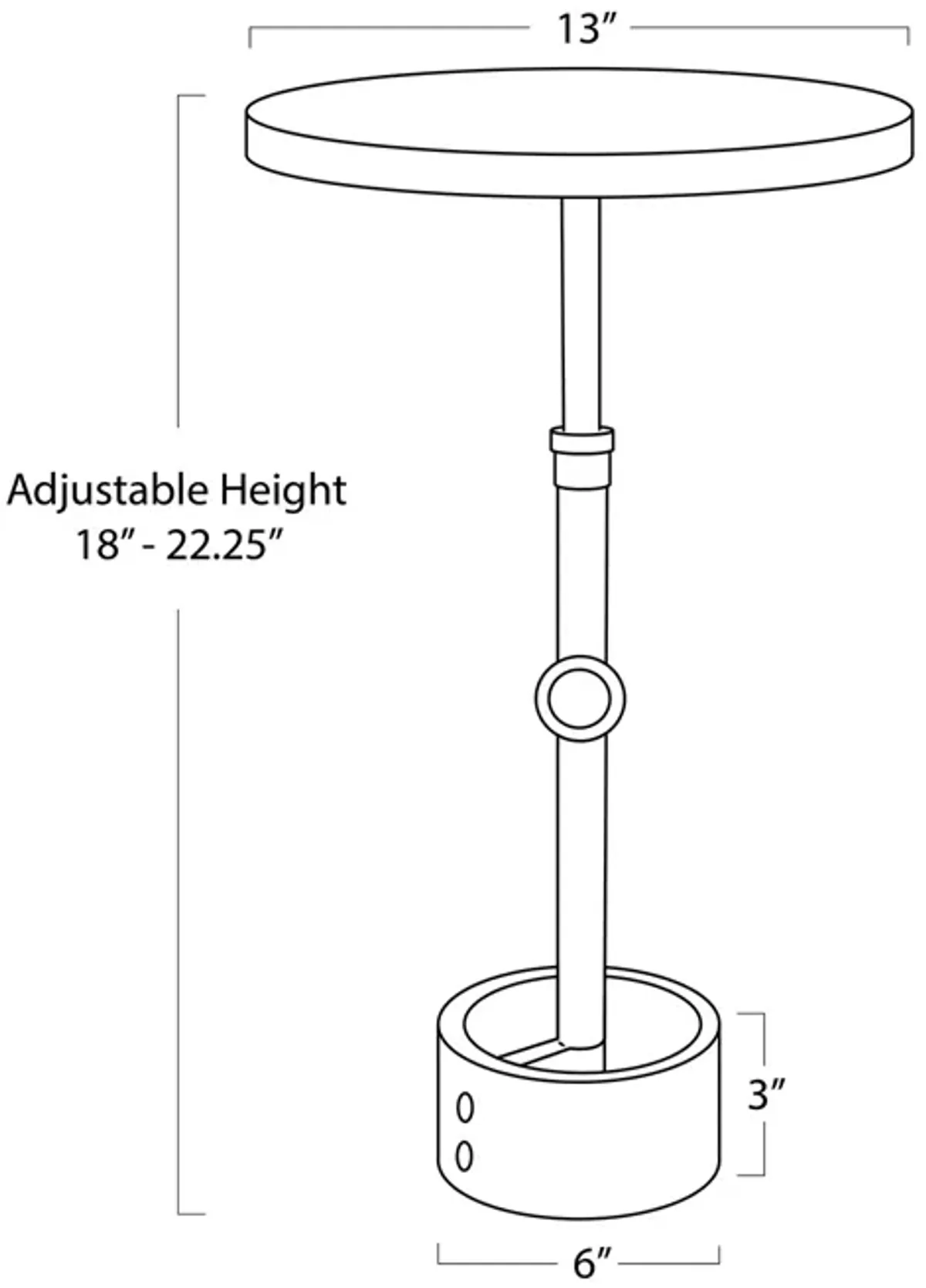 Myles Accent Table (Polished Nickel)