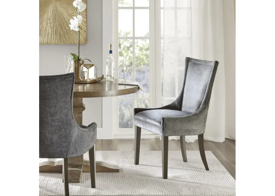 Madison Park Signature Ultra Dark Gray Dining Side Chair (set of 2)