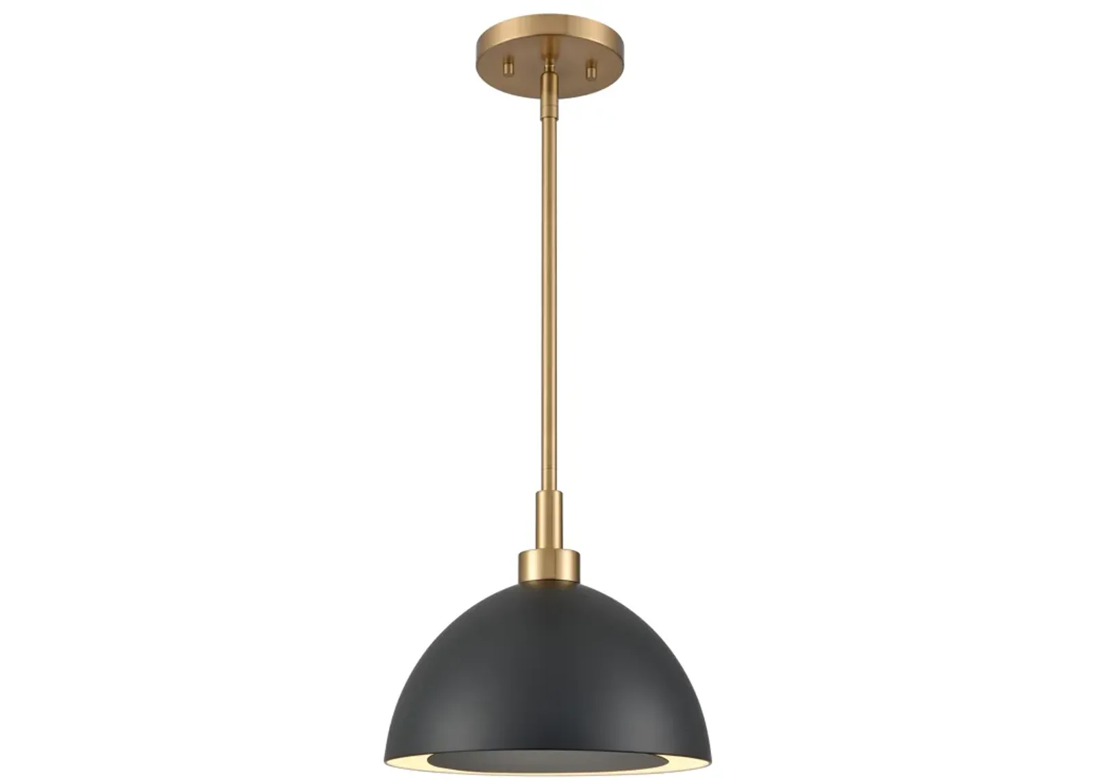 Pelham 10'' Wide 2-Light Pendant - Satin Brass with Matte Black