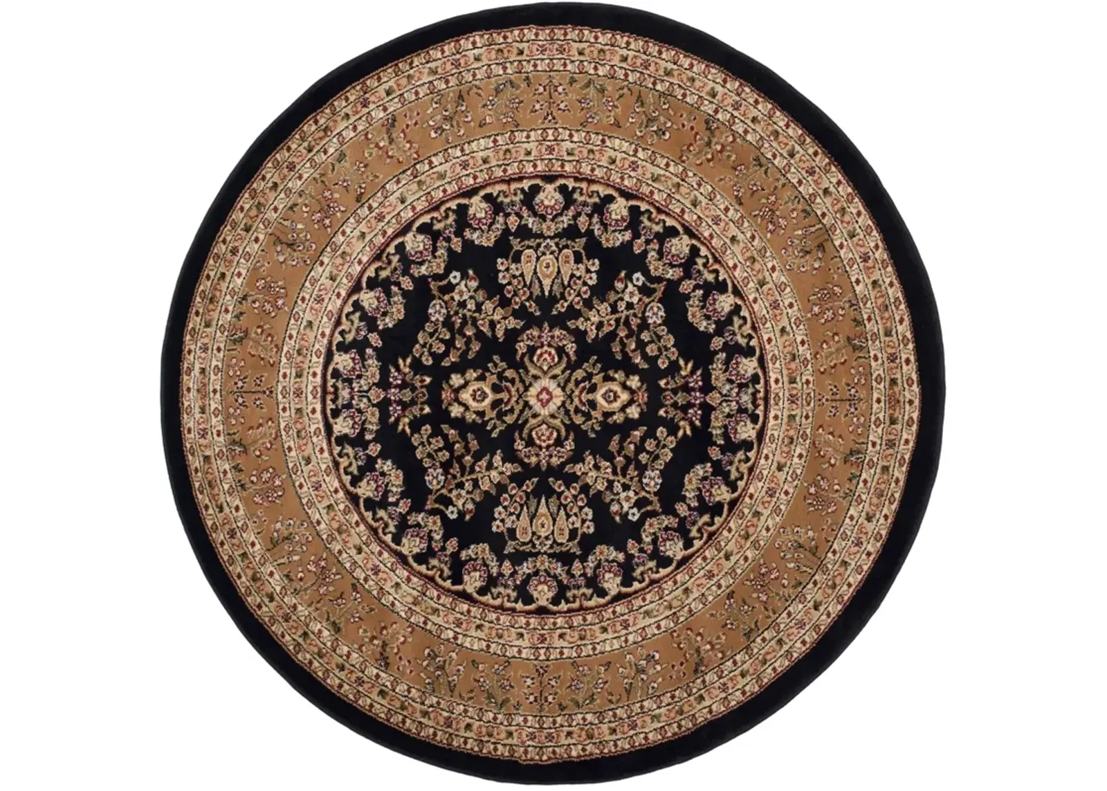 LNH331 BLACK  6' x 6' Round Round Rug