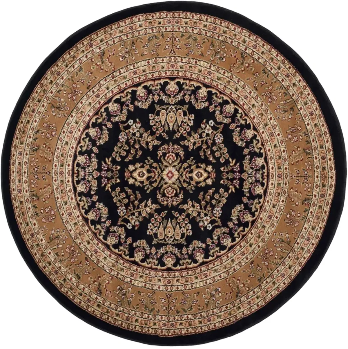 LNH331 BLACK  6' x 6' Round Round Rug