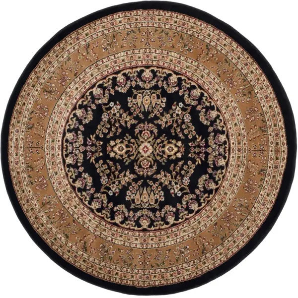 LNH331 BLACK  6' x 6' Round Round Rug