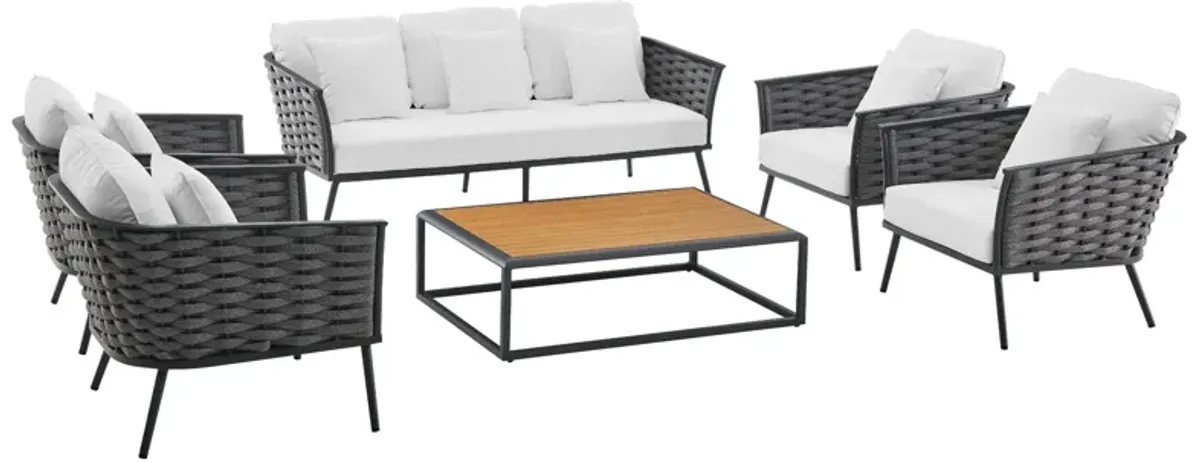 Stance 6 Piece Outdoor Patio Aluminum Sectional Sofa Set