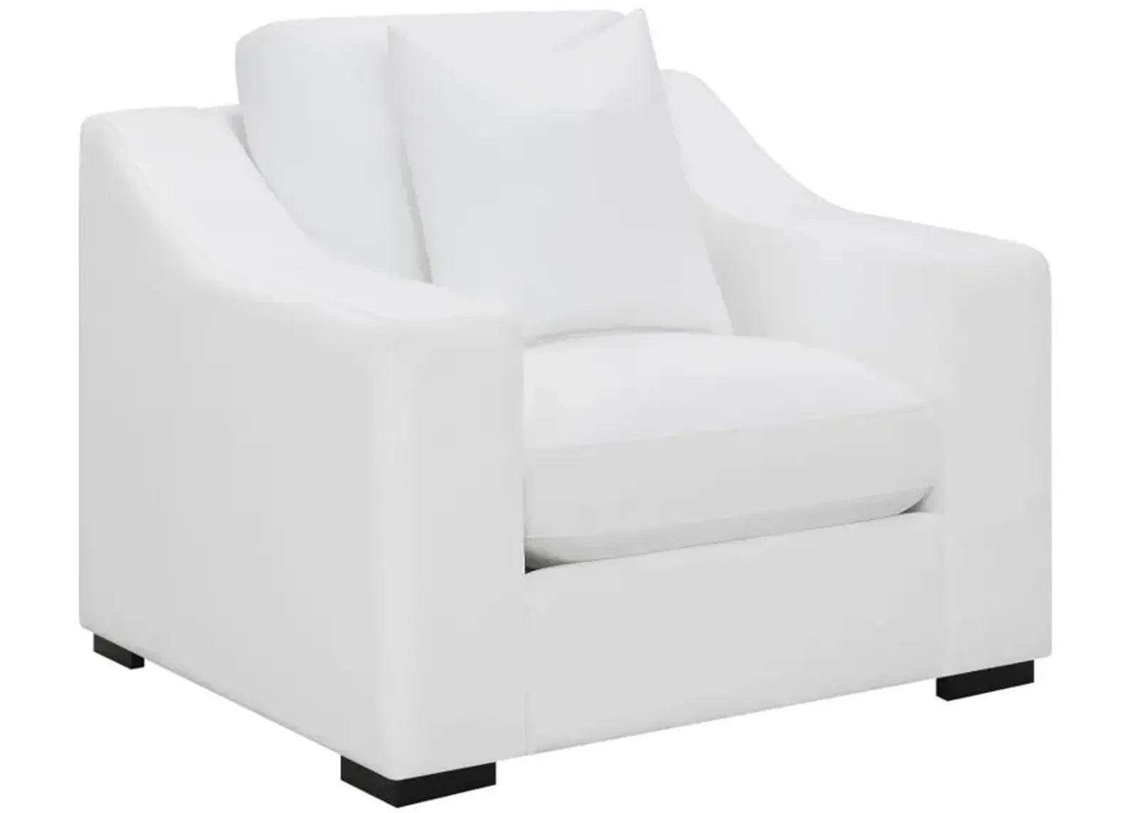 Ashlyn Upholstered Sloped Arms Chair White