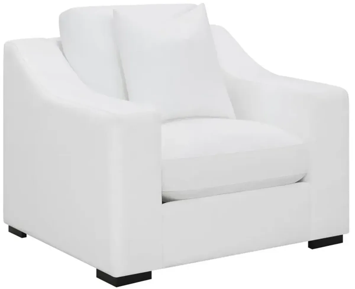 Ashlyn Upholstered Sloped Arms Chair White