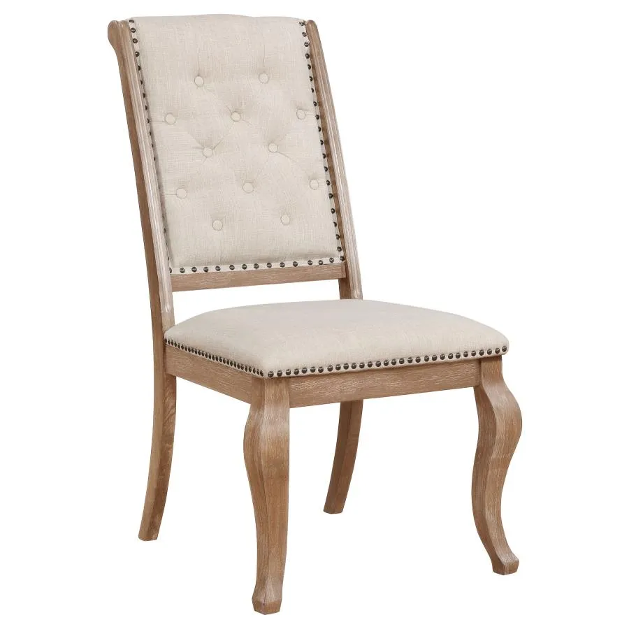 Adeline Tufted Side Chairs Cream And Barley Brown (Set of 2)