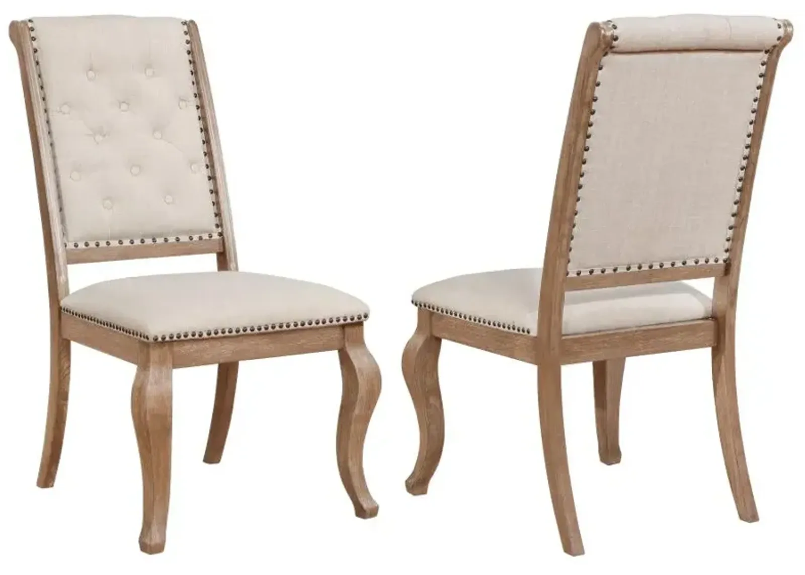 Adeline Tufted Side Chairs Cream And Barley Brown (Set of 2)