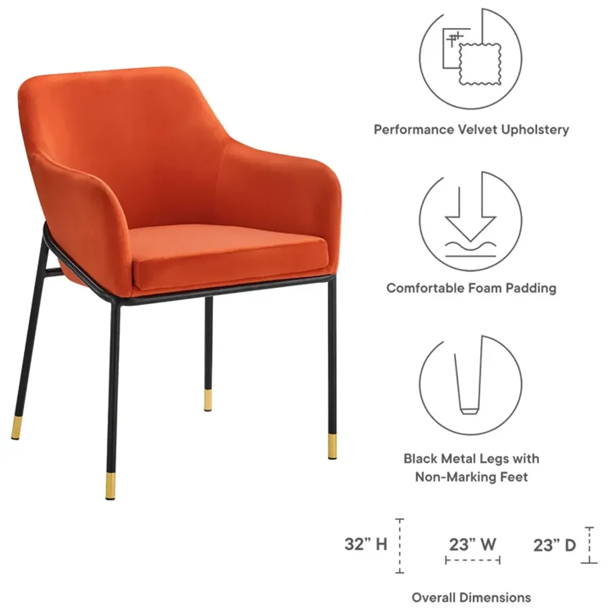 Jovi Performance Velvet Dining Armchair