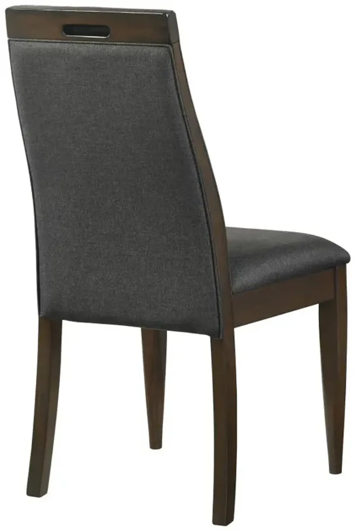 Wes Upholstered Side Chair (Set of 2) Grey and Dark Walnut