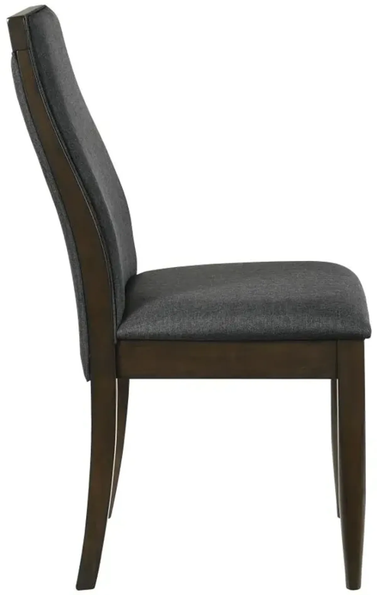 Wes Upholstered Side Chair (Set of 2) Grey and Dark Walnut