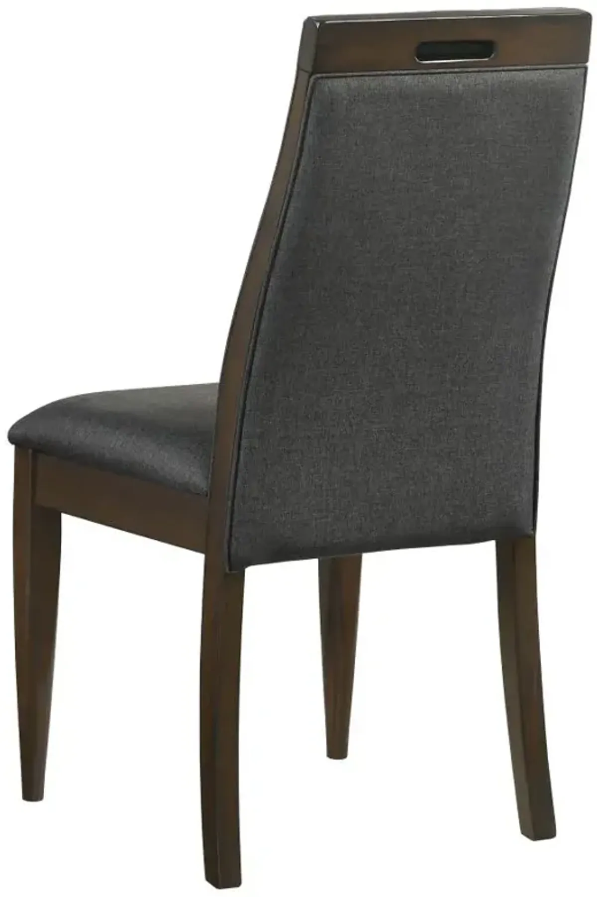 Wes Upholstered Side Chair (Set of 2) Grey and Dark Walnut