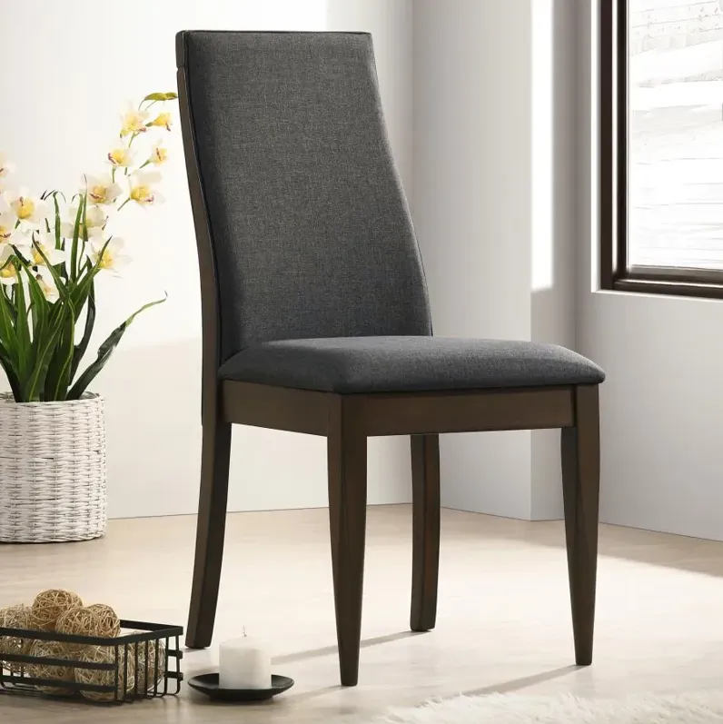 Wes Upholstered Side Chair (Set of 2) Grey and Dark Walnut