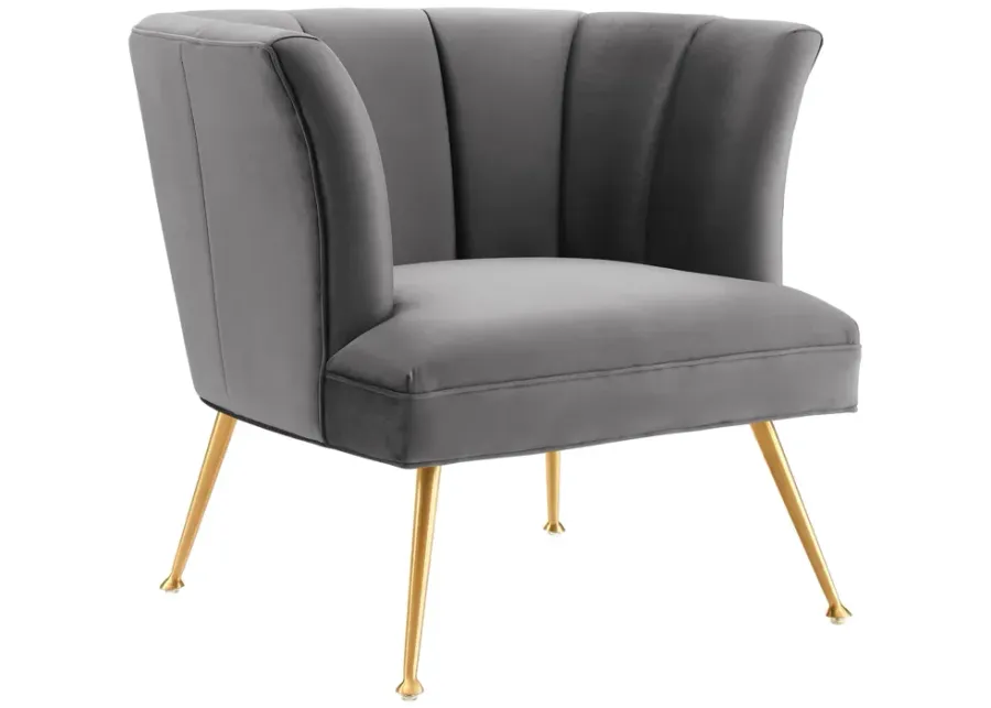 Veronica Channel Tufted Performance Velvet Armchair